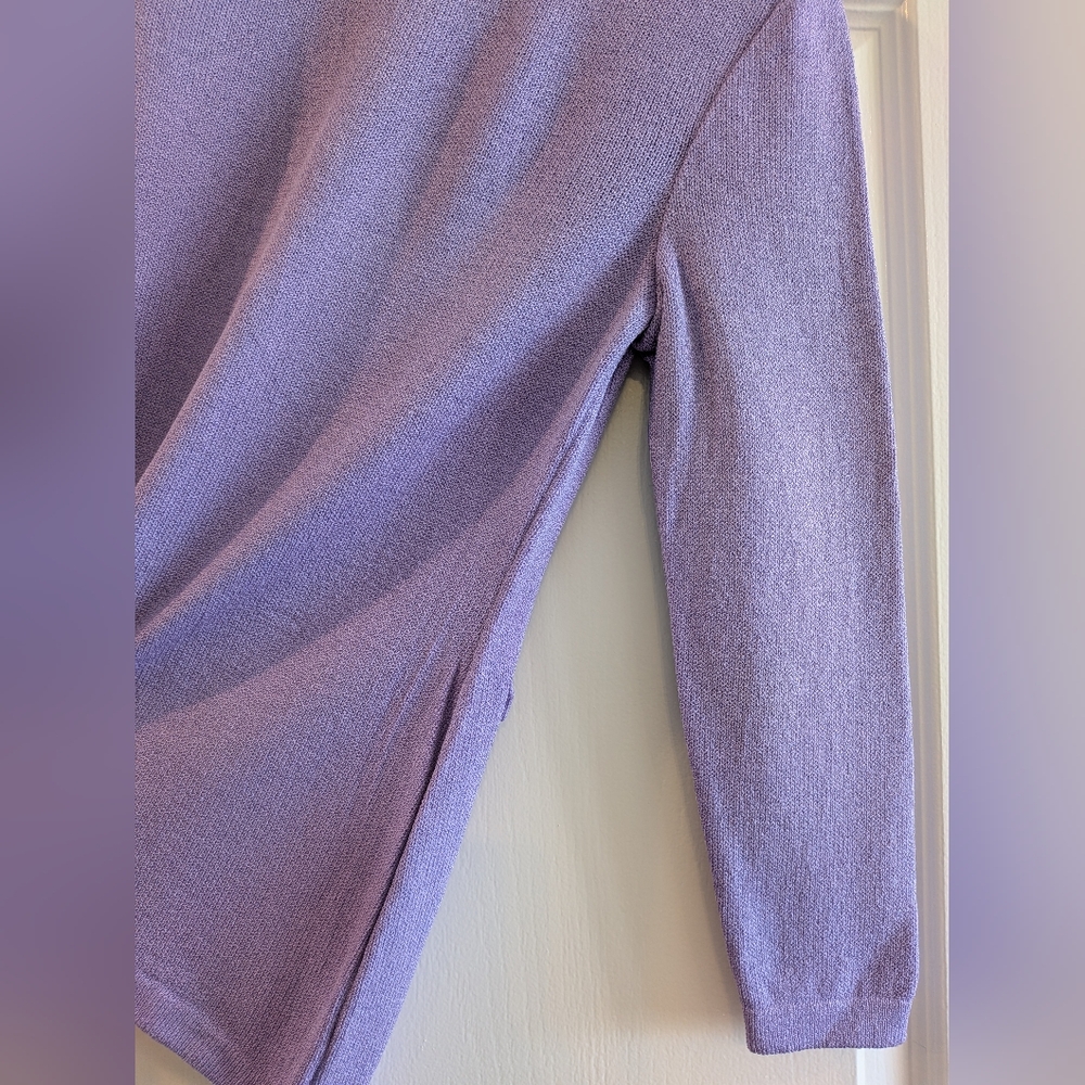 St John Collection Santana Knit Lavender Purple Cardigan Wool Blend Size 2 - Picture 10 of 13